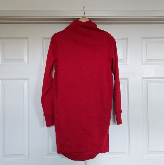 NWT Athleta Cozy Karma mock neck dress in fireengine red!  XS - Picture 11 of 13